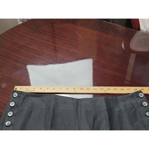 Talbots Chelsea Crop Pants Black Linen Sailor Button Fly Women's Plus Size 16 - Picture 4 of 13